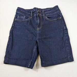 F&F‎ Denim Jeans Shorts 2 Button Zip High Rise Size 4R